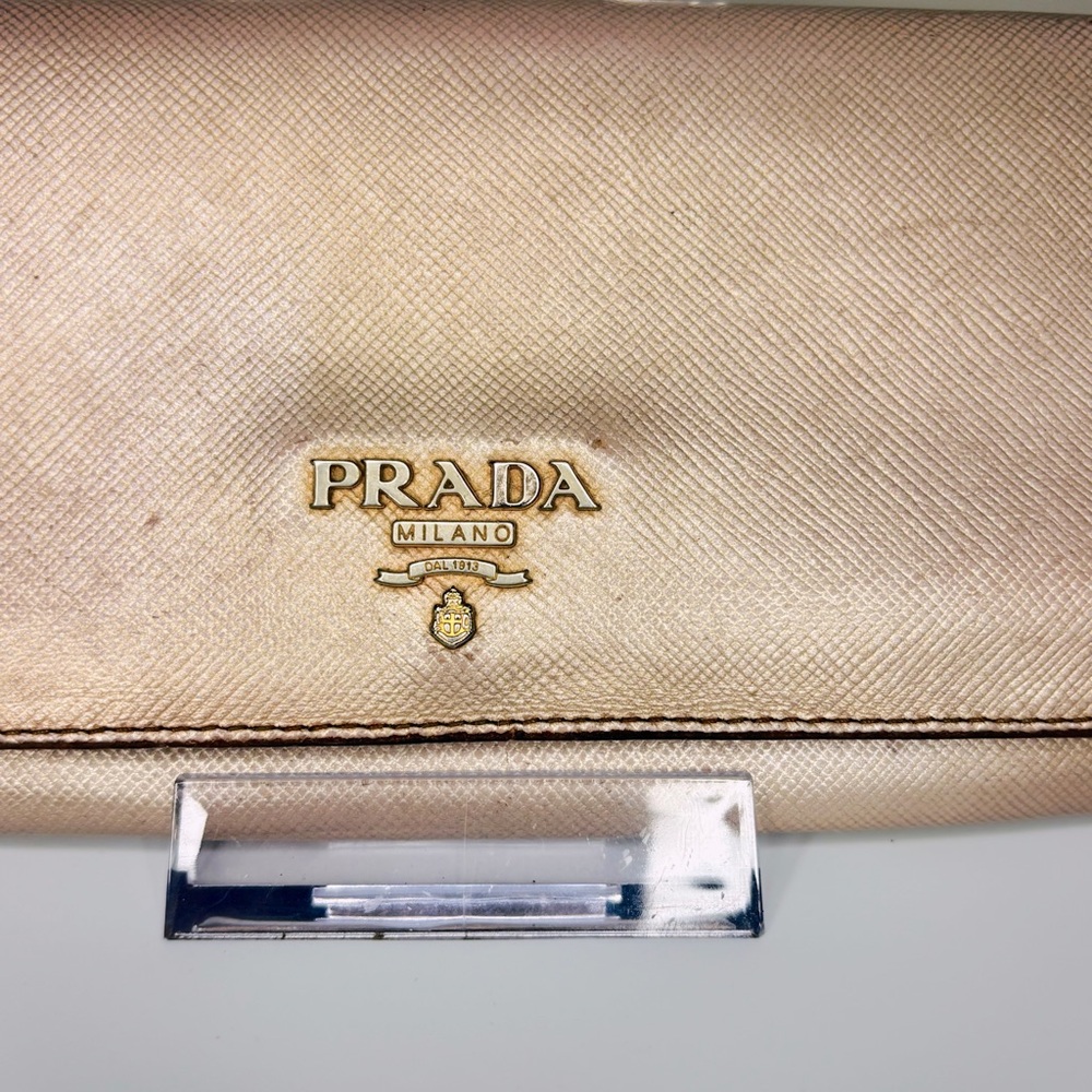 Prada Blush Pink Metallic‎ Style Women's Long Wallet - Fair Condition - Picture 2 of 13